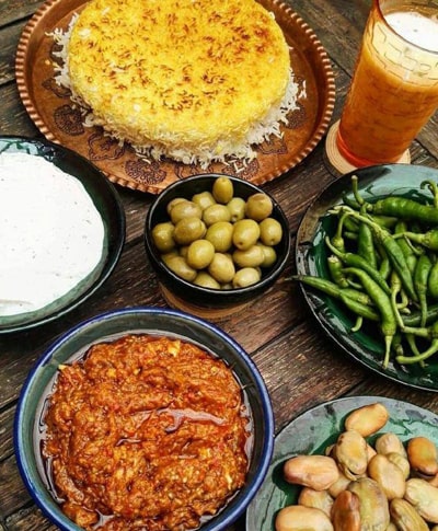 persian mirza ghasemi serving