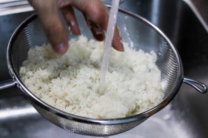 steaming rice