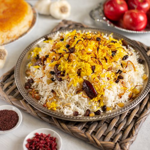 Persian Raisin Rice Reshteh polo | Persian Noodle Rice recipe - PersianGood