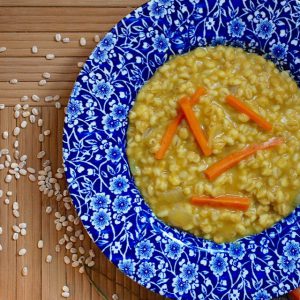 a bowl of persian barley soup