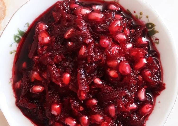 pickled pomegranate and beefroot